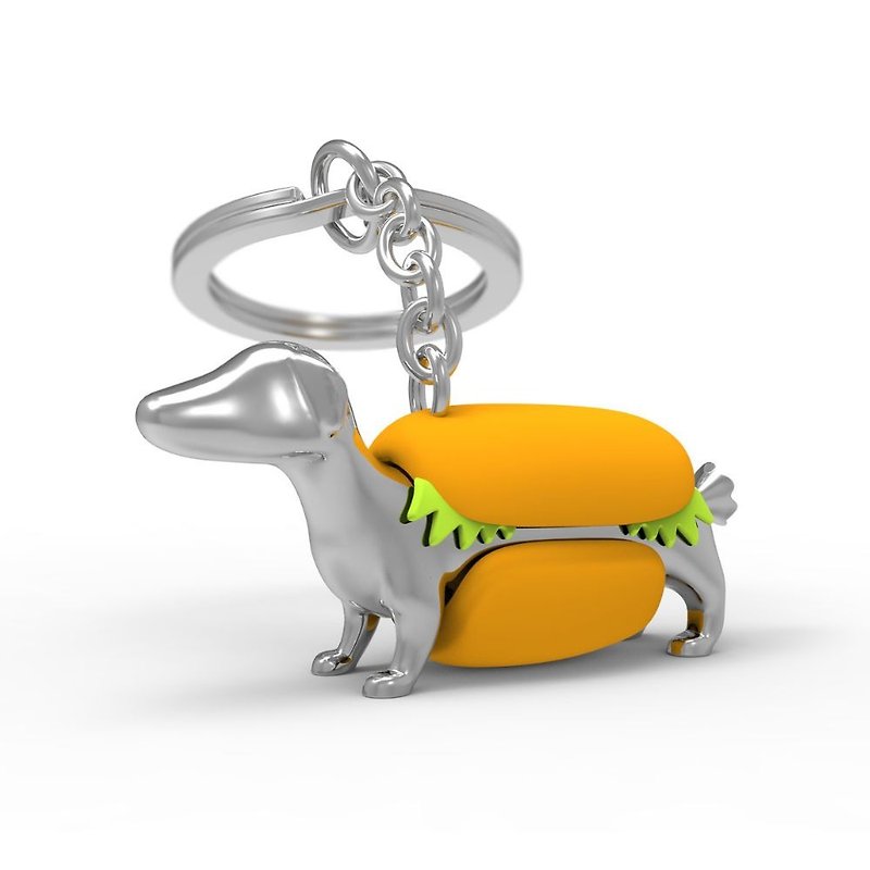 【Metalmorphose】MTM Dachshund Keychain Animal Charm/Gift/Food Shape - Keychains - Other Metals Orange