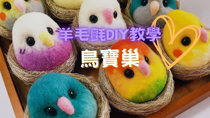 Parrot doll wool felt kit suitable for novices with video instruction - เย็บปัก/ถักทอ/ใยขนแกะ - ขนแกะ หลากหลายสี