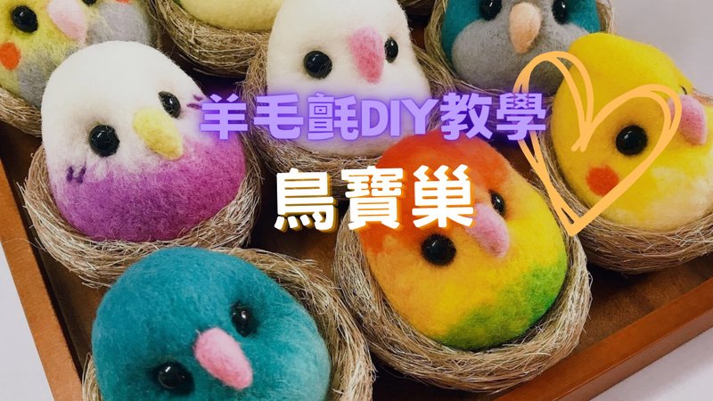 Parrot doll wool felt kit suitable for novices with video instruction - เย็บปัก/ถักทอ/ใยขนแกะ - ขนแกะ หลากหลายสี