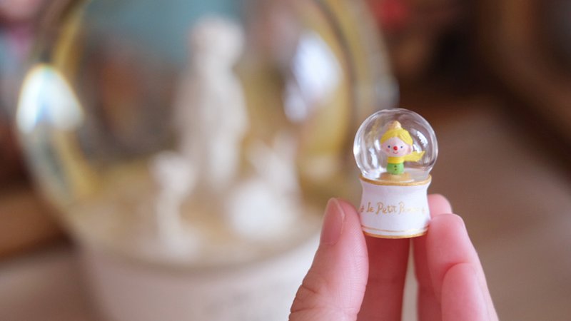 【Cotton Planet】Retro Toy Series-The Little Prince and Rose Crystal Ball - Stuffed Dolls & Figurines - Clay Multicolor