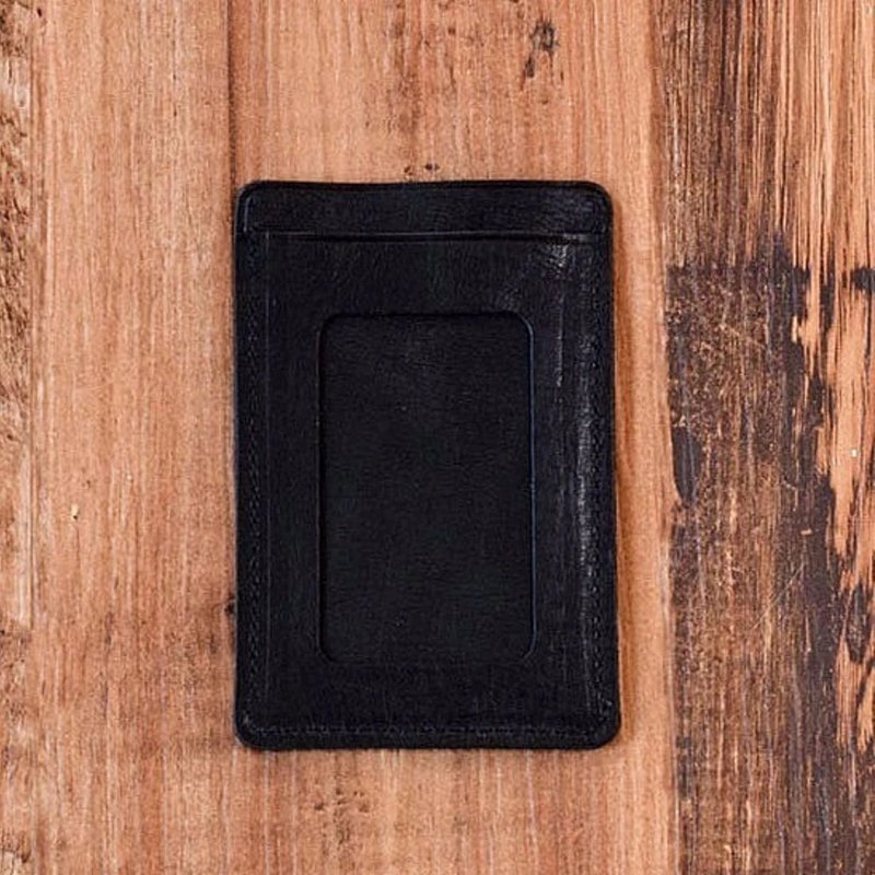 馬皮革 ID卡套 通行卡套  Pass case ID case 經典黑 - 證件套/識別證套 - 真皮 黑色