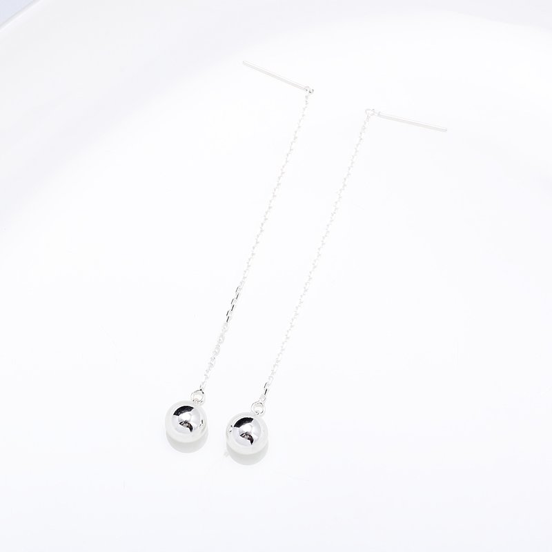 Simple silver ball s925 sterling silver earrings Valentine's Day Birthday gift - Earrings & Clip-ons - Sterling Silver Silver