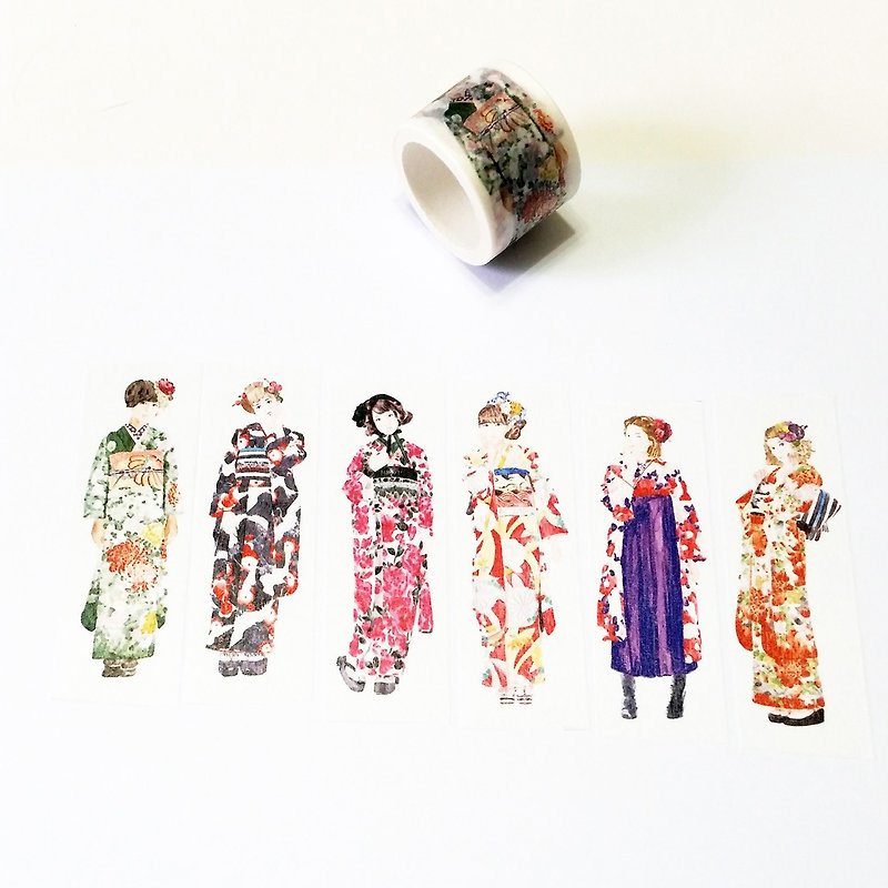 Masking Tape Kimono Dolls - Washi Tape - Paper 