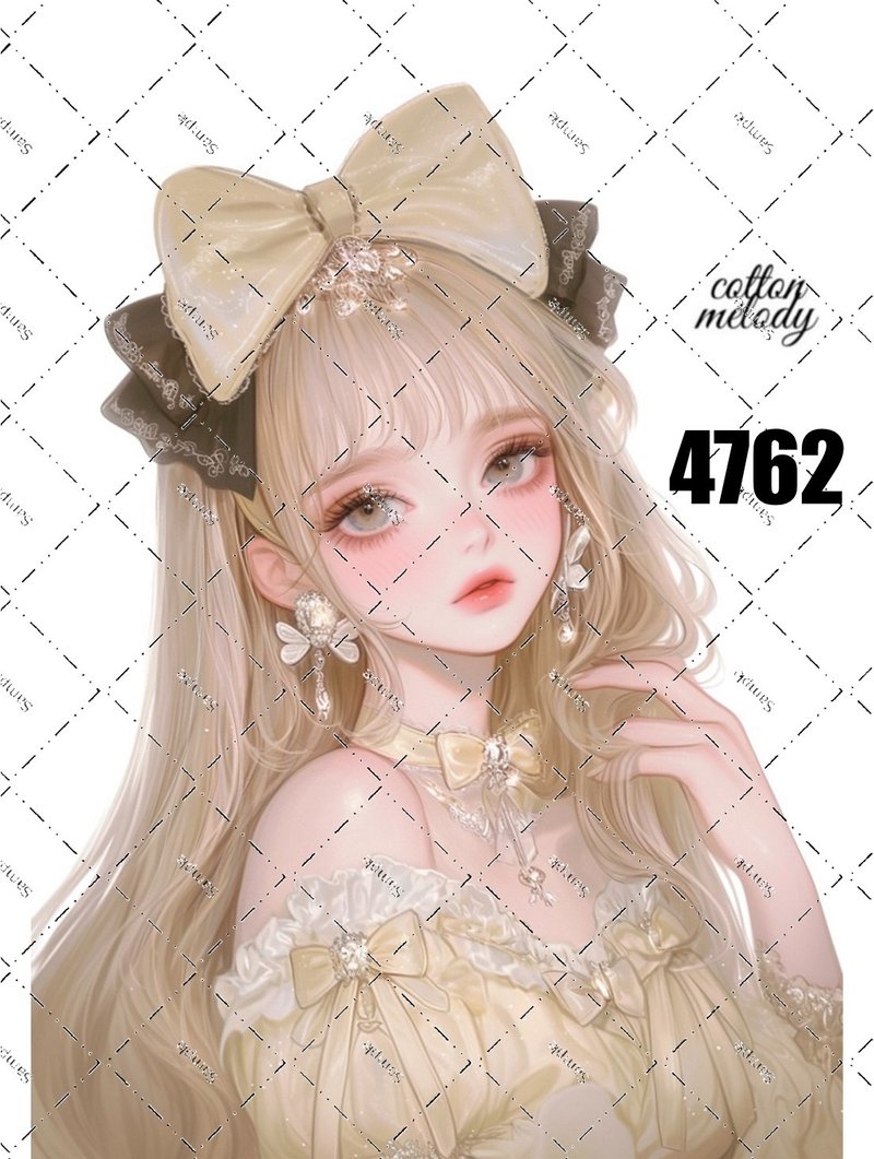 original sticker no.4762 人物ステッカー オリジナルステッカー オリジナル人物ステッカー 装飾ステッカー cotton melody - 貼紙 - 紙 