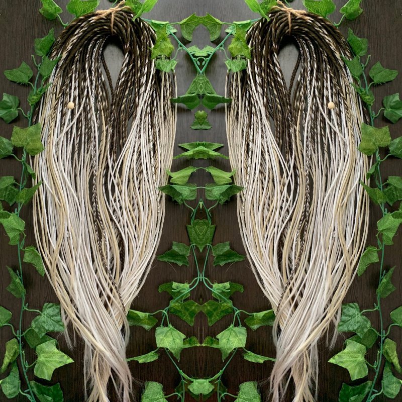 經典 Viking Ombre Dreads 合成套裝 - 髮夾/髮圈 - 其他人造纖維 銀色