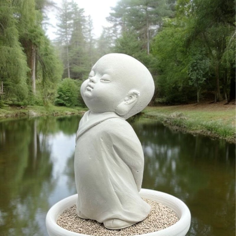 靜謐之美學 淨念吉祥小佛之(惟心)小盤套組  精緻台灣文創禮品 - 香氛/精油/擴香 - 其他材質 白色