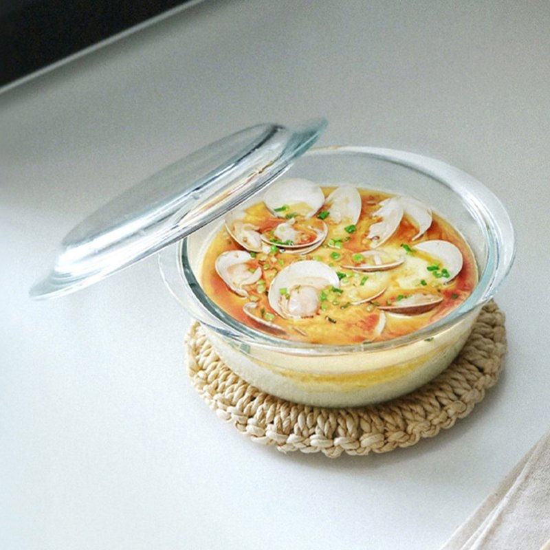 日本霜山 多功能耐熱玻璃調理碗(附蓋)-1.4L - 碗 - 玻璃 透明