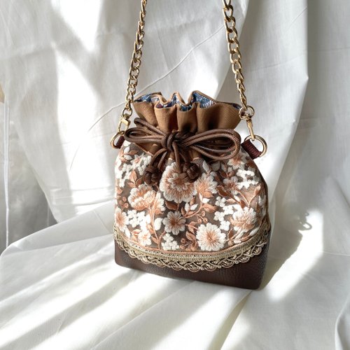 刺繍 民族刺繍 バケットバッグ インディアン刺繍/バケットバッグ(中)/B0908 - ショップ Leelin