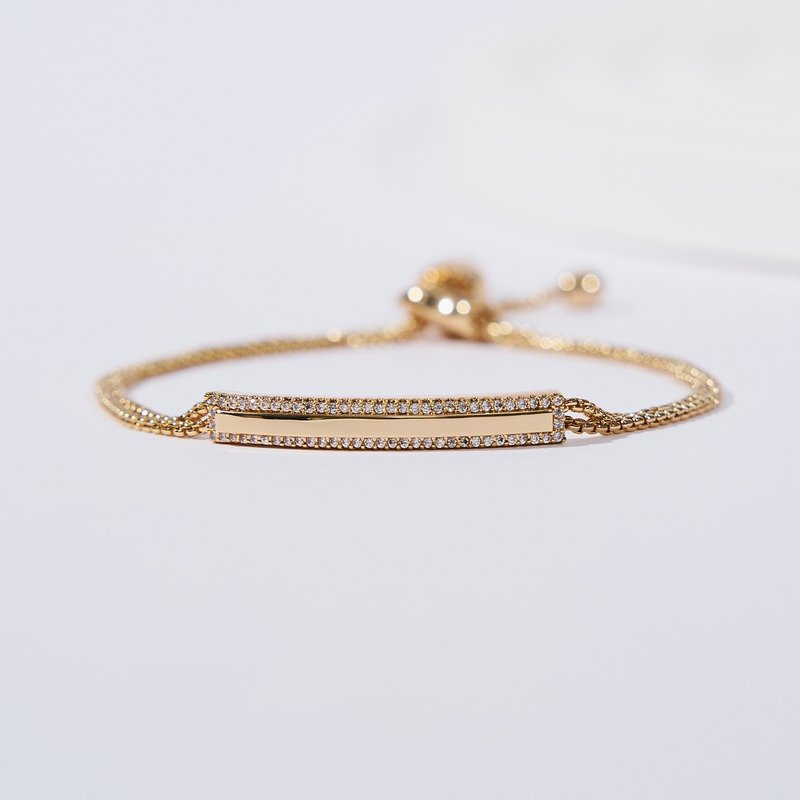 Seiko diamond-encrusted line bracelet (three colors in total) - Bracelets - Copper & Brass Gold