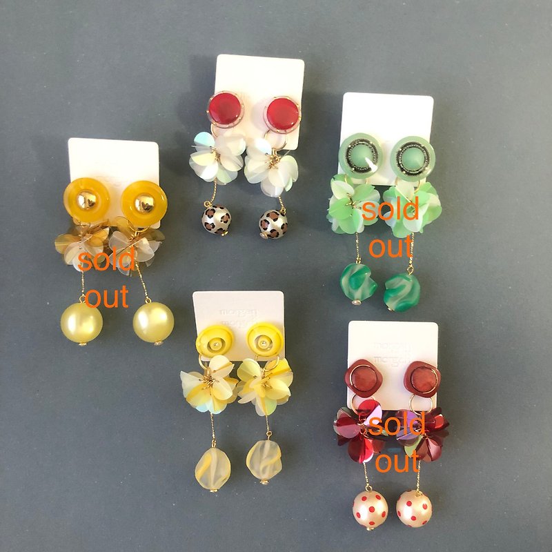 Antique Buckle Hydrangea-Ear Pins - Earrings & Clip-ons - Plastic Multicolor