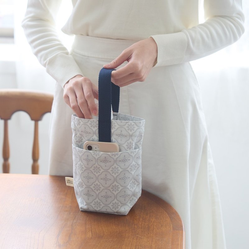 Daily small bag/classic new color/glass begonia/quiet gray blue SS23 - Handbags & Totes - Cotton & Hemp 