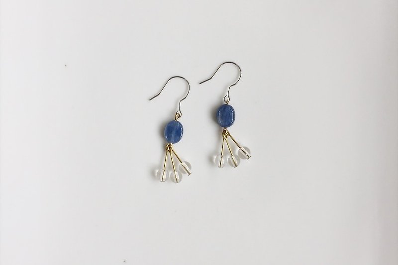 Inspiration from Marimeco II Natural Stone Earrings - ต่างหู - โลหะ สีน้ำเงิน