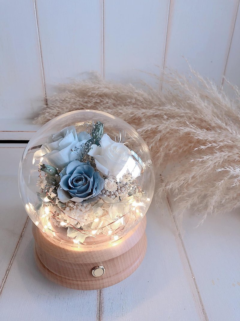 Immortal Rose Crystal Ball Night Light/Bluetooth Speaker/Morlan Ocean - Dried Flowers & Bouquets - Plants & Flowers 