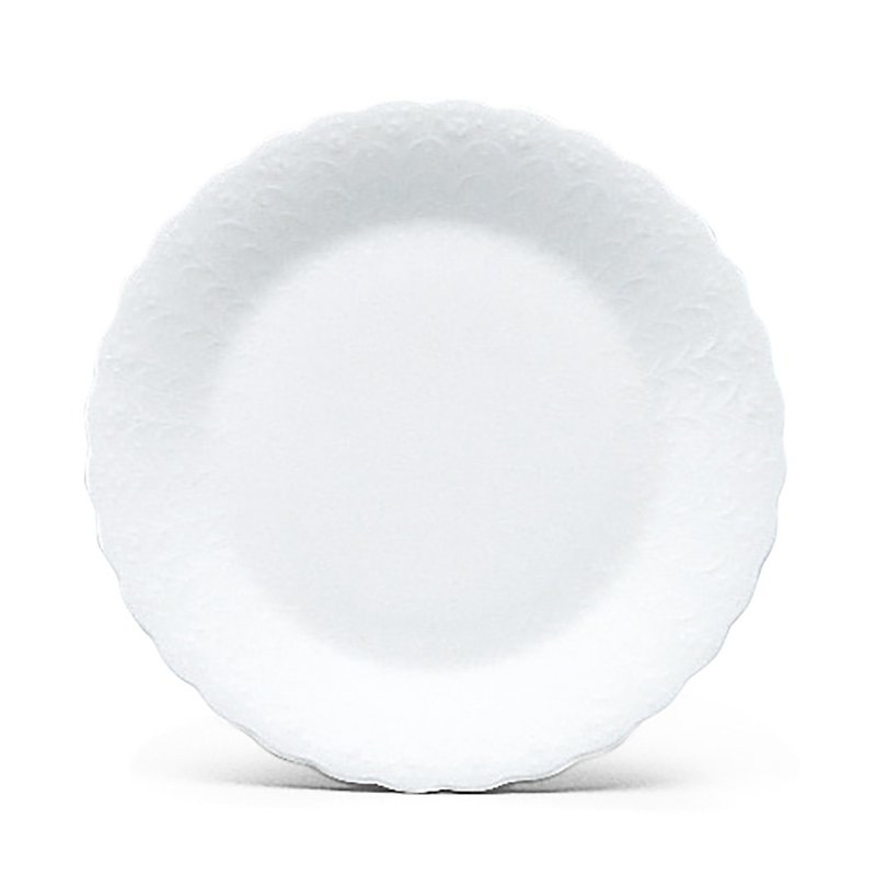 Silky White Silk Road Bone China Flat Plate (19cm) - Plates & Trays - Porcelain White