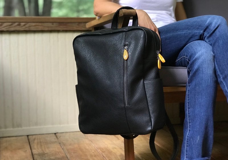 Minimalist Backpack & Laptop Bag | Designed in Brooklyn NYC - Backpacks - Faux Leather 