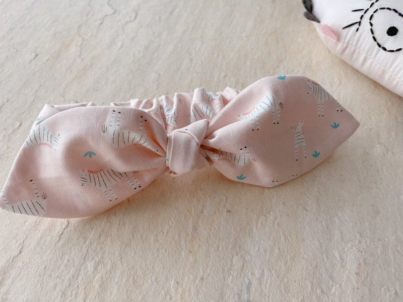 The little zebra runs and jumps. Pure cotton strappy bow baby headband - Baby Hats & Headbands - Cotton & Hemp Pink