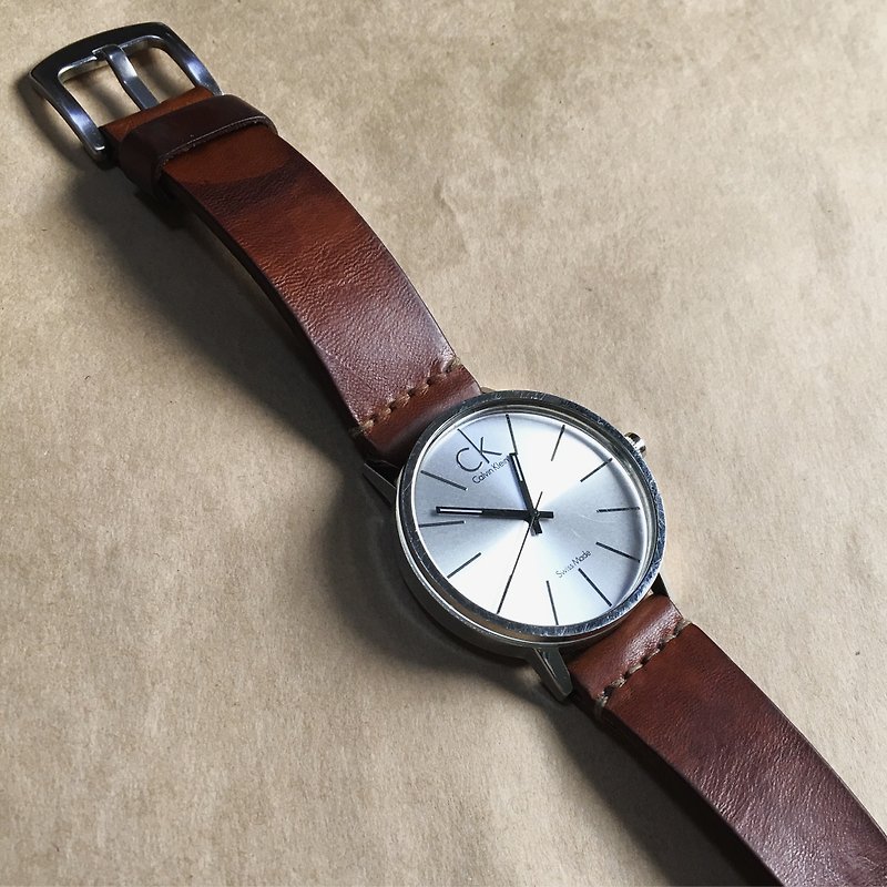 手工錶帶 訂製錶帶 - 簡約款式A  / 牛皮錶帶 皮革錶帶 - 錶帶 - 真皮 多色