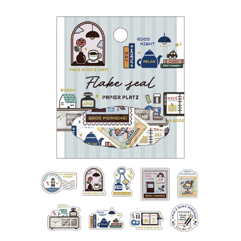 53-044　金箔入りフレークシール Favorite Things - 貼紙 - 紙 
