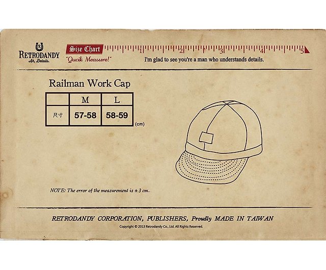 Railman Work Cap-Gray - Shop retrodandy-tw Hats & Caps - Pinkoi