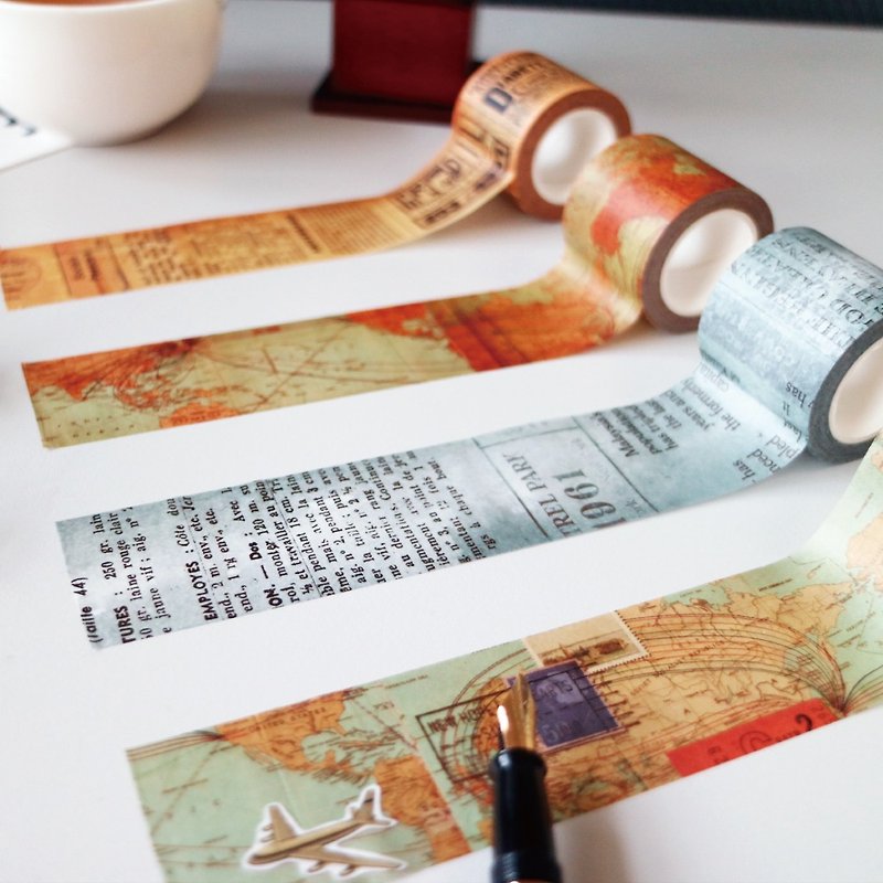 Ching Ching X Simple Life series CST-272 35mm Masking Tape (Antique Map) - Washi Tape - Paper Gold