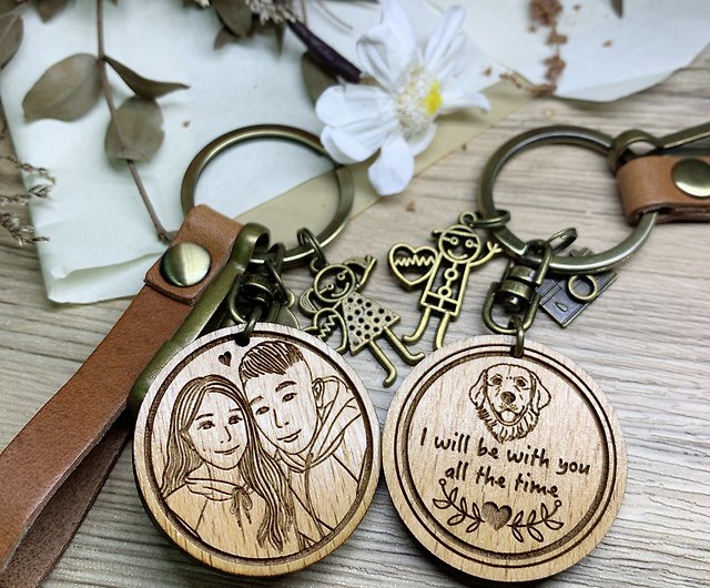 Custom-made face painting  portrait couple souvenir gift wedding small key  ring - Shop zoeypsps Keychains - Pinkoi