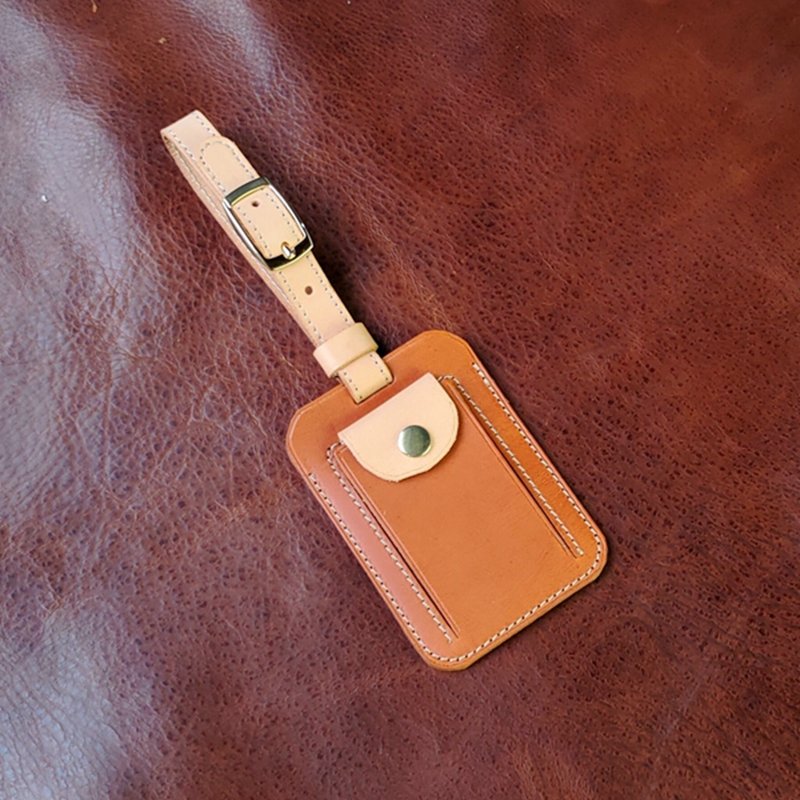 證件套 | 手工皮件 | 客製化禮物 | 植鞣革-質感行李吊牌 - 皮件/皮革 - 真皮 