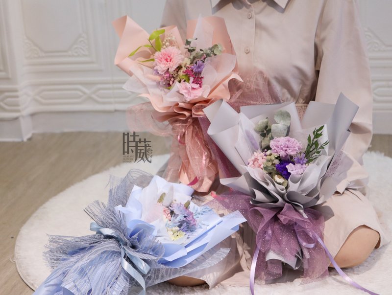 不凋康乃馨花束  不凋花束 永生花束 母親節花束 母親節快樂 - 乾燥花/永生花 - 植物．花 粉紅色