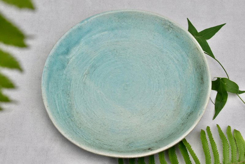 Seabed series large plate deep plate - จานและถาด - ดินเผา สีน้ำเงิน