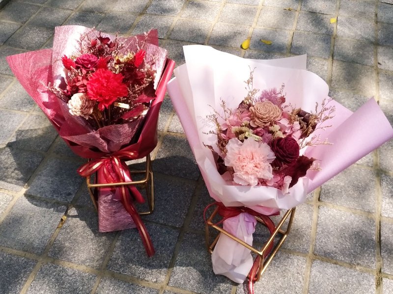 母親節 花束 花禮 永生花 - 乾燥花/永生花 - 植物．花 粉紅色