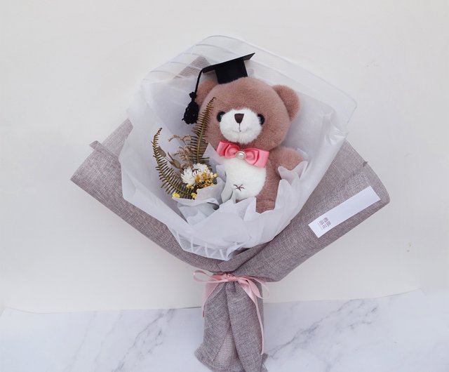 Eudora House mini bear bouquet, graduation gift, teacher's day flower gift  - Shop eudorahouse Dried Flowers & Bouquets - Pinkoi