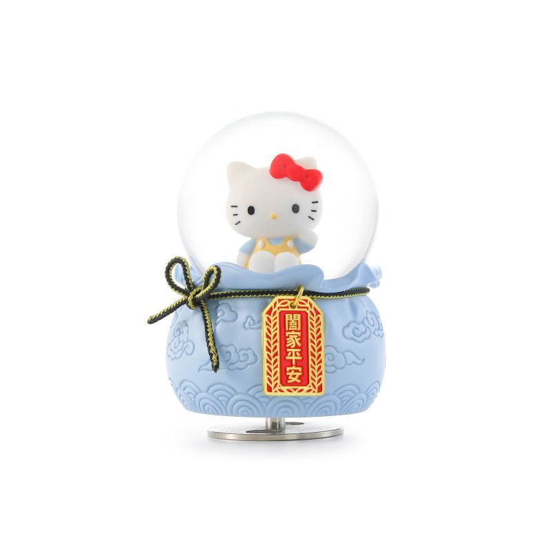 Hello Kitty Family Safety Crystal Ball Music Box Birthday Christmas Exchange Gift Good Luck in the New Home - ของวางตกแต่ง - แก้ว 