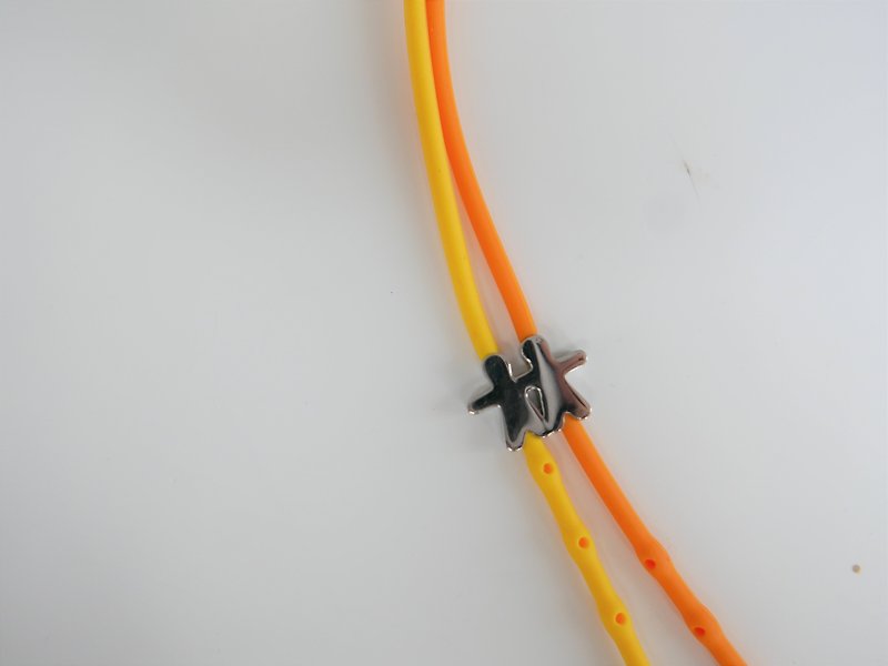 Brappz Swiss Variety Sports Jewelry Strappz Single Chain Set-Jazz Orange Vibrant Yellow - สร้อยข้อมือ - ซิลิคอน สีส้ม