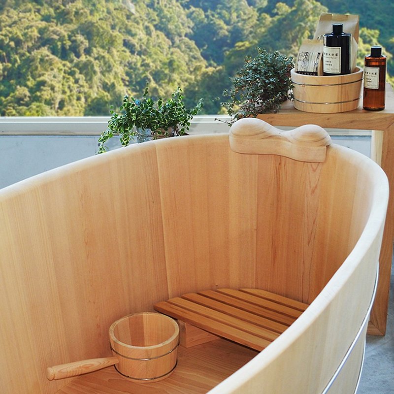 台灣檜木泡澡桶 3尺 / 3.5尺 / 4.2尺 / 4.6尺 (可客製化訂做) - 其他 - 木頭 咖啡色