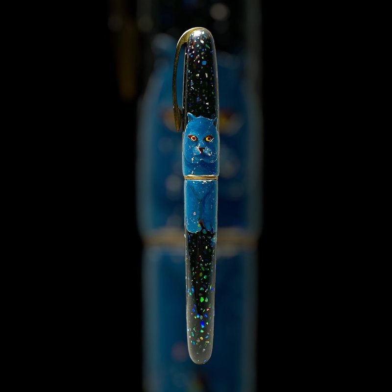 3952 Old Goat-Natural Lacquer Paint Pen Gamalan Cat Calligraphy Titanium Tip Fountain Pen Under the Starry Sky - ปากกาหมึกซึม - วัสดุอื่นๆ 