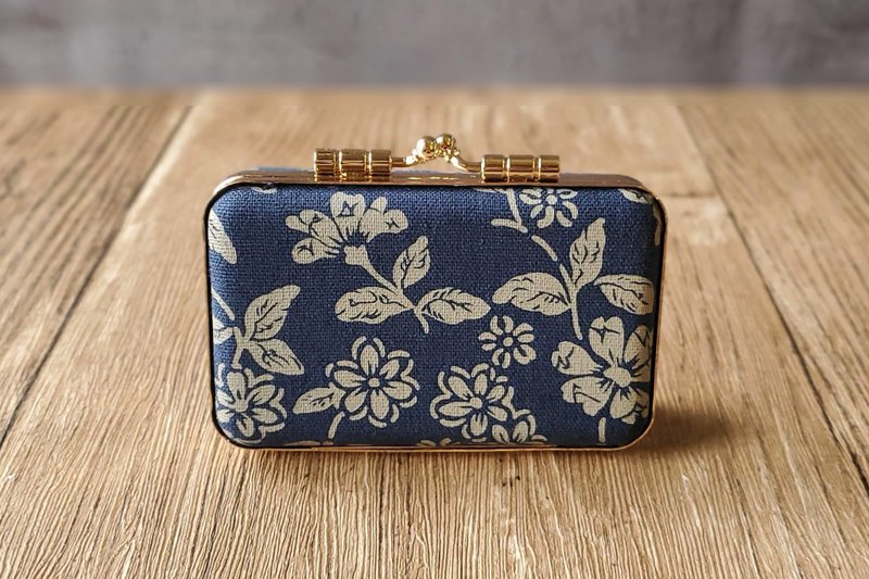 Literary Blue Classical Floral Large and Small Stamps Wedding Couple Stamp Box Double Stamp Box Stamp Case Wedding Gift - กล่องเก็บของ - โลหะ 