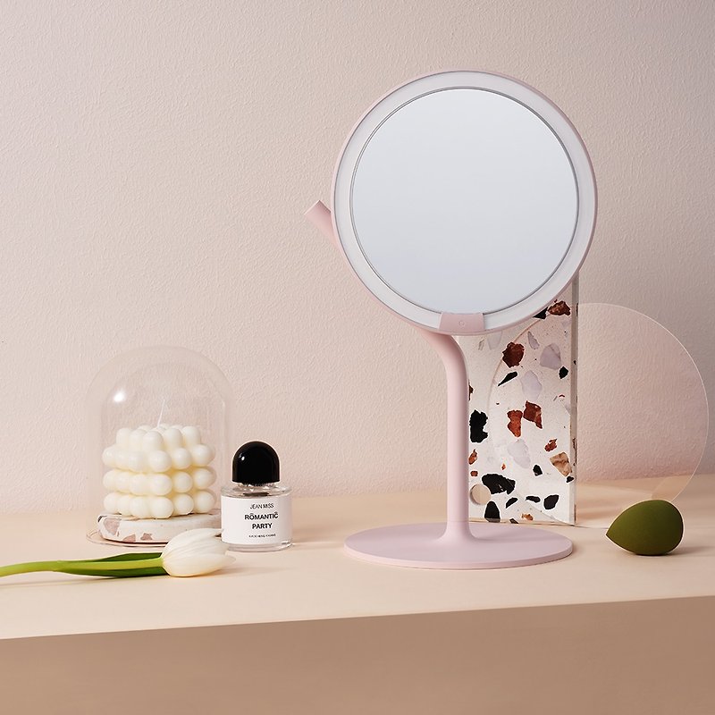 AMIRO Mate S Series LED HD Sunlight Makeup Mirror - Cherry Blossom Powder Gao Yuanyuan recommends Valentine's Day - Makeup Brushes - Other Materials Pink