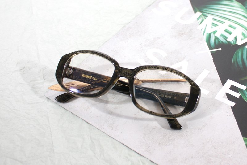 絕版備長炭復古方框 眼鏡日本手工製作 - 眼鏡/眼鏡框 - 其他材質 灰色