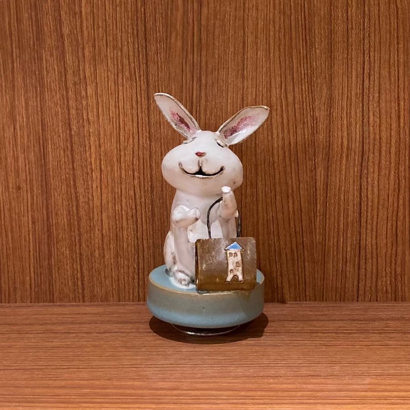 N131 White House Chinese Zodiac Essential Oil Ceramic Music Box (Rabbit) - Items for Display - Pottery Transparent