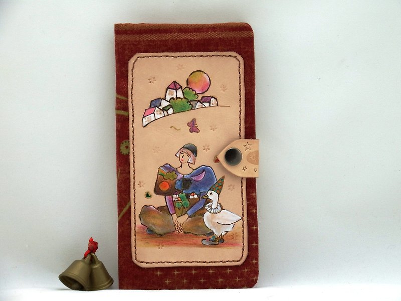手作りの革古代の布財布 - ノスタルジア - 財布 - 革 レッド