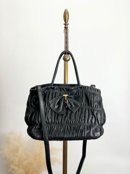 日本直送 名牌中古包 】PRADA プラダ ショルダーバッグ ブラック