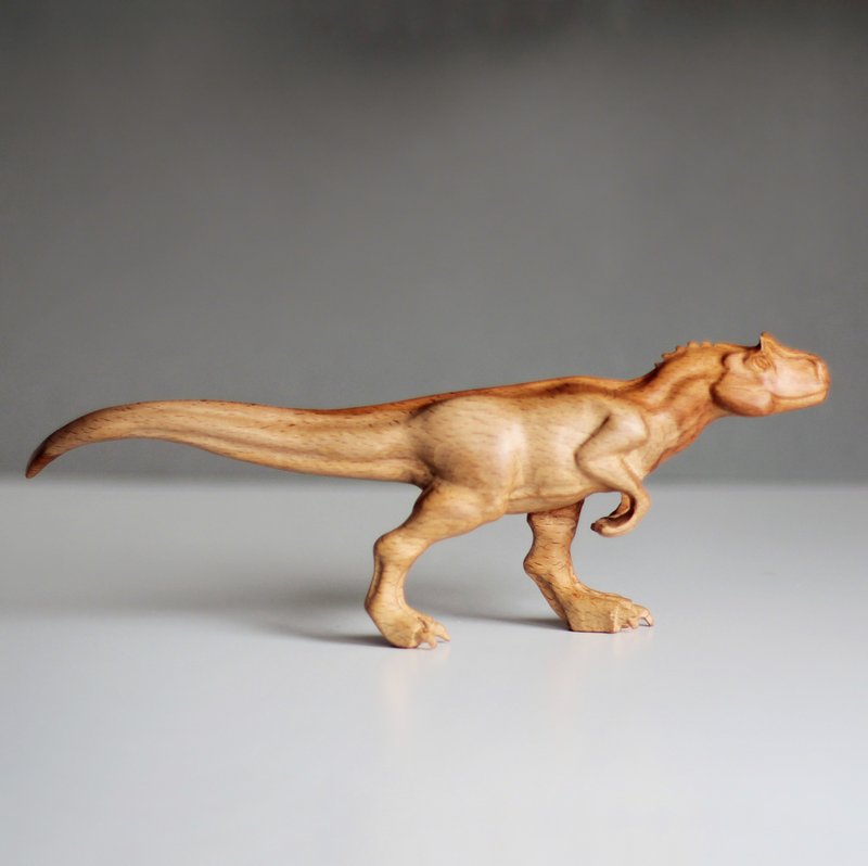 Wooden dinosaur allosaurus, wooden hand carved statue - 擺飾/家飾品 - 木頭 