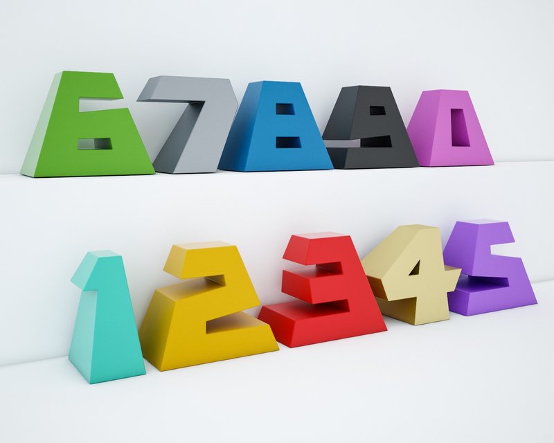 Papercraft Digits, Paper craft numbers model, holiday decor, DIGITAL TEMPLATE - 手工藝教學/工具書 - 其他材質 