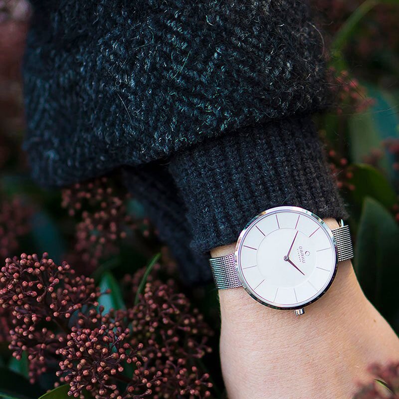 OBAKU 純粹時刻鋼質腕錶-銀-V185LXCIMC-38mm - 女錶 - 不鏽鋼 多色