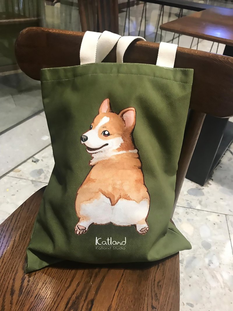 Corgi tote bag - D30 - Other - Other Materials Green