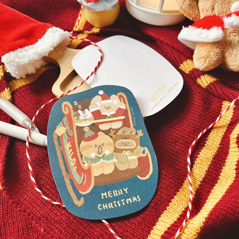 KILO聖誕卡 | 雪橇過山車 - 卡片/明信片 - 紙 藍色