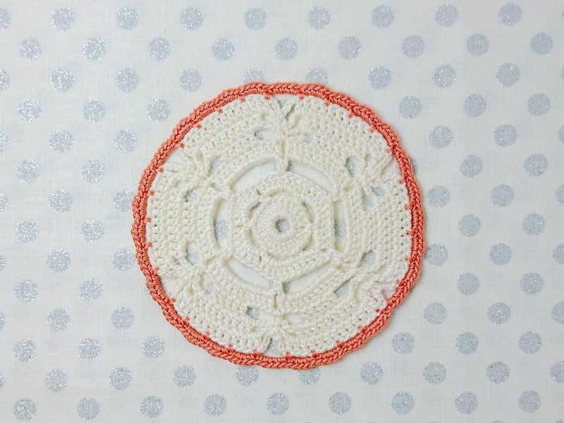 [Shoulder lace coasters] A3. Kumquat - ที่รองแก้ว - ผ้าฝ้าย/ผ้าลินิน สีส้ม