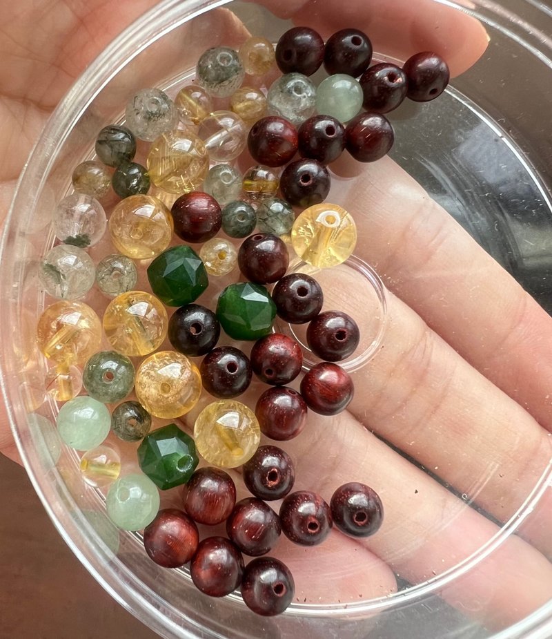 ||客製訂單|| 黃水晶 紅瑪瑙 木珠 金屬珠 水晶手環 - 手鍊/手環 - 水晶 多色