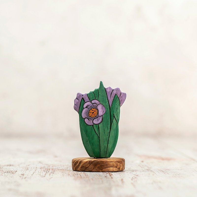 Handmade Wooden Crocus Toy - Eco-Friendly, Educational, and Fun Toddler Gift - Kids' Toys - Wood Purple