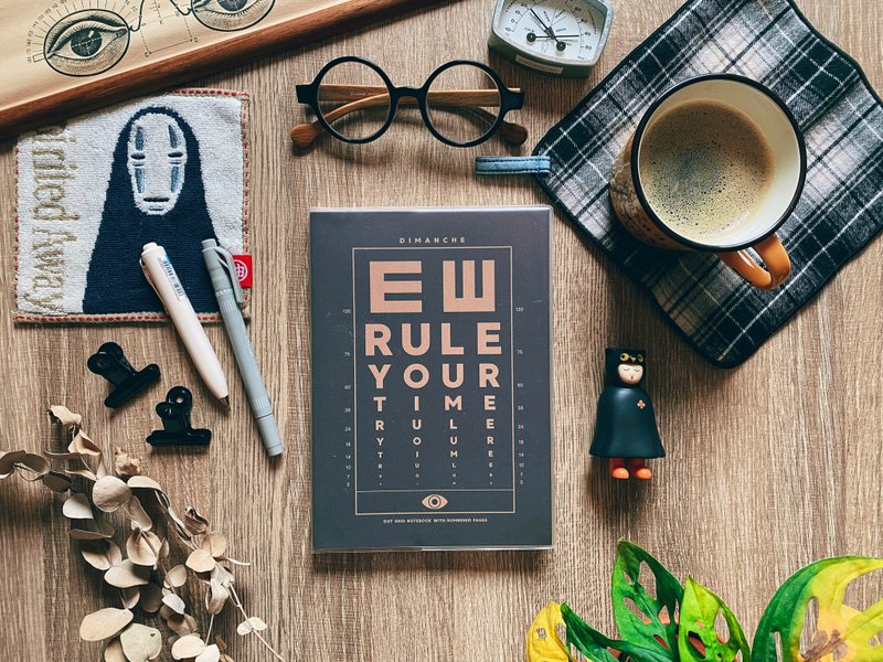 Di Mengqi Rule Your Time Page Notebook-Dark Iron Black - Notebooks & Journals - Paper Black