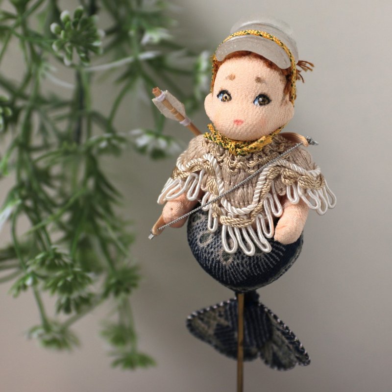 BJD　ちりめん細工の金魚の人魚　男の子 2　アートドール　創作人形 - 玩偶/公仔 - 黏土 藍色